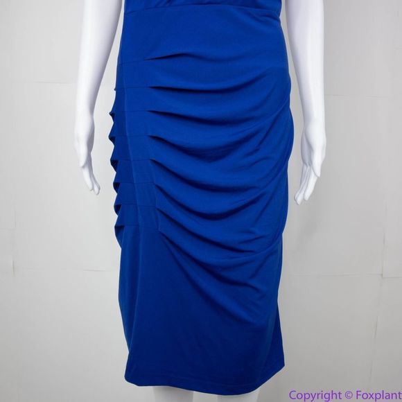NEW Eloquii royal blue sleeveless ruched bodycon dress, size 22 - Picture 5 of 16